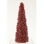 Cône de Noël de baies en résine rouge 19x19x61 cm