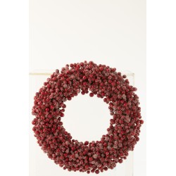 Corona de bayas de resina roja 45x6x45 cm