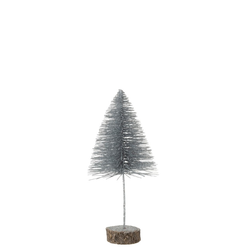 Sapin de Noël artificiel en plastique argent 14x14x29.5 cm