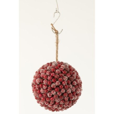 Bola de bayas de resina roja de 17x17x17 cm