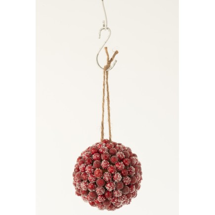 Bola de bayas de resina roja de 12x12x12 cm