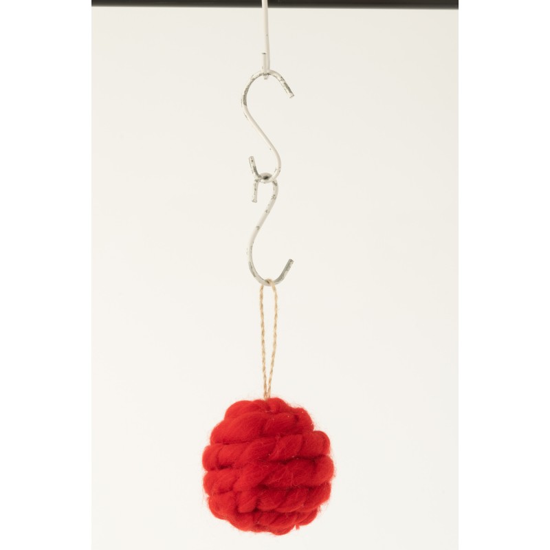 Bola de Navidad de tela roja de 8.5x8.5x8.5 cm