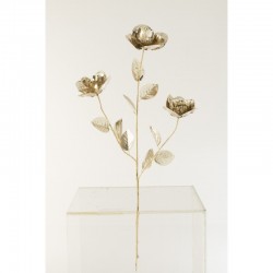 Rama de 3 flores de plástico dorado de 20x10x70 cm