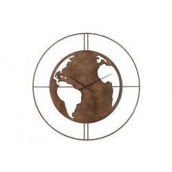 Reloj redondo de metal marrón de 90x4x90 cm
