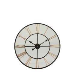 Reloj de metal plateado - negro - dorado de 70x70x5 cm