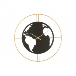 Horloge ronde en métal noir 90x4x90 cm
