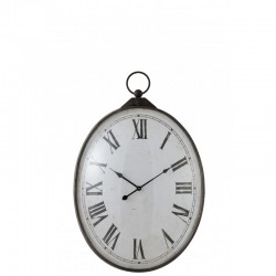 Horloge en métal blanc 66x101x17 cm