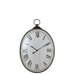 Reloj de metal blanco de 66x101x17 cm