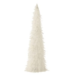 Cône de Noël en Plumes blanc 15x15x60 cm