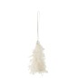 Árbol de Navidad colgante de plumas blancas 6x6x10 cm