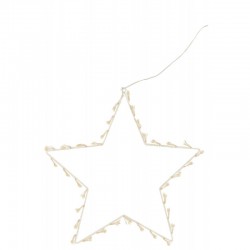 Estrella luminosa de metal blanco de 40x1x40 cm