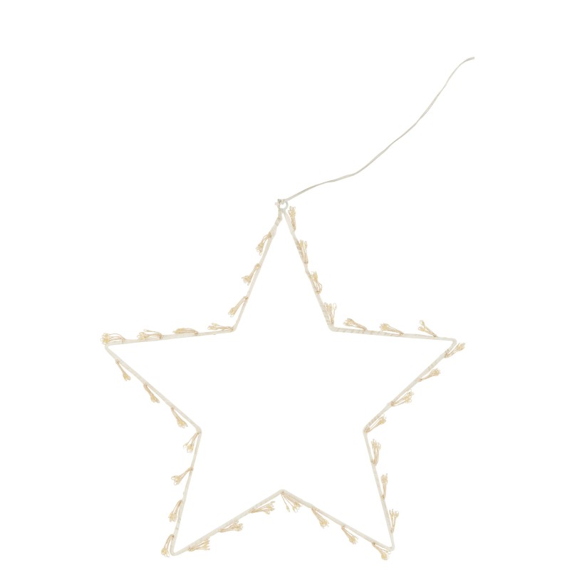 Estrella luminosa de metal blanco de 40x1x40 cm