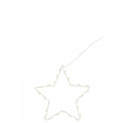 Estrella luminosa de metal blanco de 30x1x30 cm
