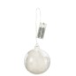 Bola decorativa de pluma y LED de vidrio blanco 13x13x13 cm