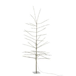 Sapin dénudé avec led en métal blanc 90x90x200 cm