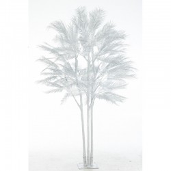 Arbre feuilles de palmier en métal argent 180x180x250 cm