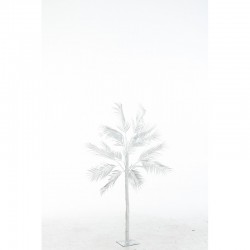Árbol de hojas de palma de metal plateado de 70x70x140 cm