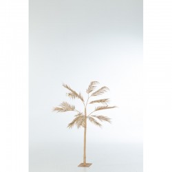 Arbre feuilles de palmier en métal or 70x70x140 cm