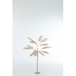 Árbol de hojas de palma de metal dorado de 70x70x140 cm