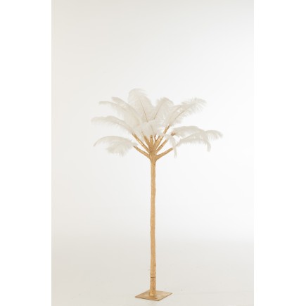 Arbre plumes avec pied en métal or 90x90x120 cm