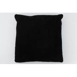 Coussin carré en cuir noir 45x45x7 cm