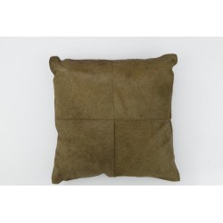 Coussin carré en cuir vert 45x45x8 cm