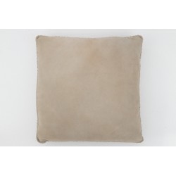 Coussin carré en cuir gris 45x45x7 cm