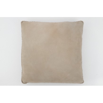 Coussin carré en cuir gris 45x45x7 cm