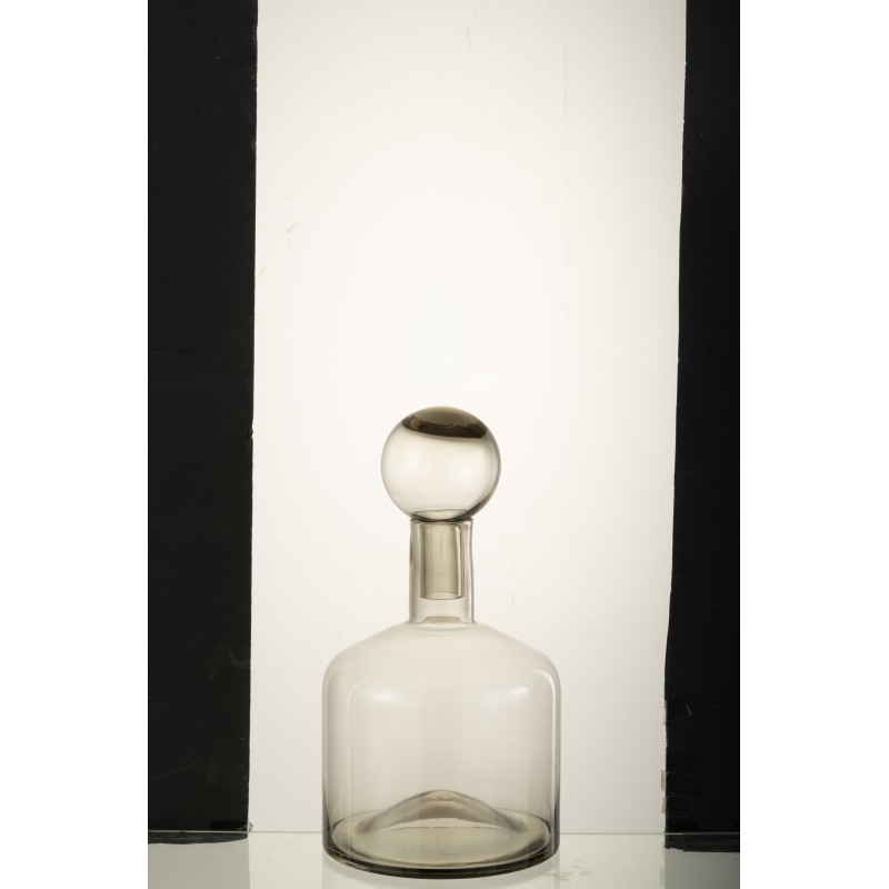 Bouteille avec bouchon en verre gris 22x22x40.5 cm Bouteille avec bouchon en verre gris 22x22x40.5 cm