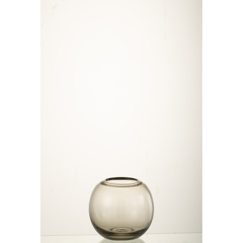 Vase boule en verre gris 15x15x13.5 cm Vase boule en verre gris 15x15x13.5 cm