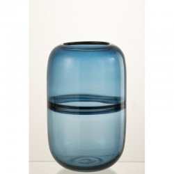 Vase en verre bleu 16x16x25.5 cm