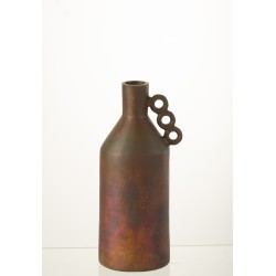 Vase  en aluminium Bronze 16x13.5x35 cm