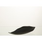 Plateau feuille en métal noir 34x12x6 cm