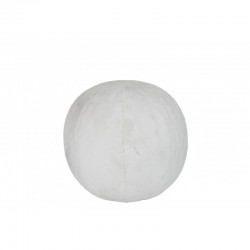 Pouf gonflable en textile blanc 40x50x15 cm