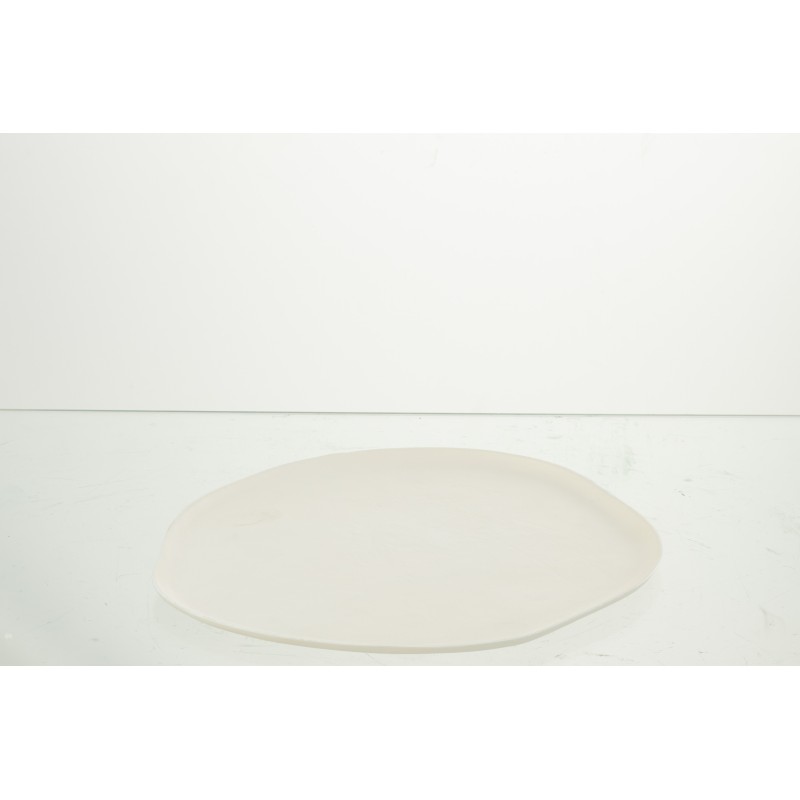 Plato redondo de aluminio blanco de 29.5x26x1 cm Plato redondo de aluminio blanco de 29.5x26x1 cm
