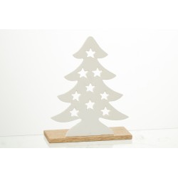 Bougeoir sapin de Noël en Aluminium Blanc 21x9x25,5cm