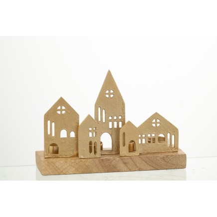 Bougeoir sapin de Noël en Aluminium Or 30x9x20cm