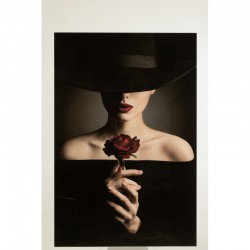 Cadre femme en verre noir 100x0.4x150 cm