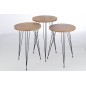 S/3 TABLES MDF/METAL BOIS/NOIR