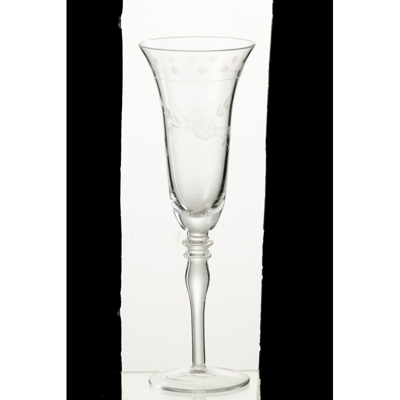 Flauta de champán de vidrio transparente 8x8x24cm
