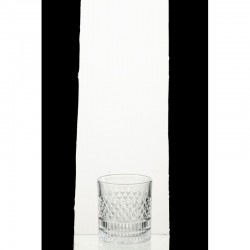 Caja de 4 vasos de whisky de vidrio transparente 8x8x9,5cm