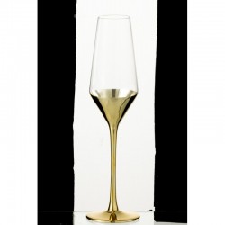 Flauta de champán de vidrio dorado 7x7x26,5 cm
