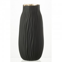 Vase en verre noir 14x14x30 cm