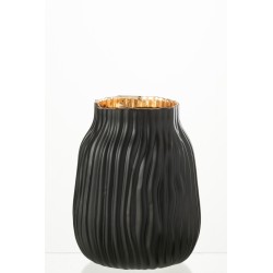 Vase en verre noir 16x16x20 cm