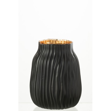Vase en verre noir 16x16x20 cm