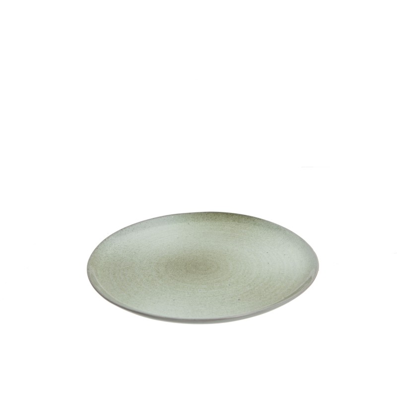 Assiette plate en céramique vert menthe D23cm