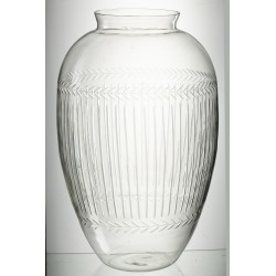 VASE MASSIF VERRE TRANSPARENT