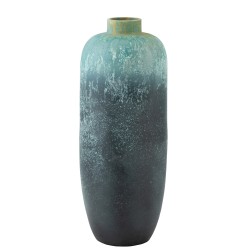 Vase vintage haut en céramique bleu 35x35x93 cm