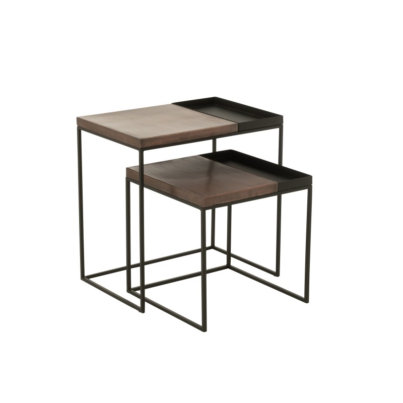 Set de 2 tables gigones en métal Mix 60x40x60cm