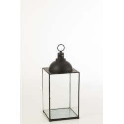 Lanterna rettangolare in metallo nero 36x36x85 cm